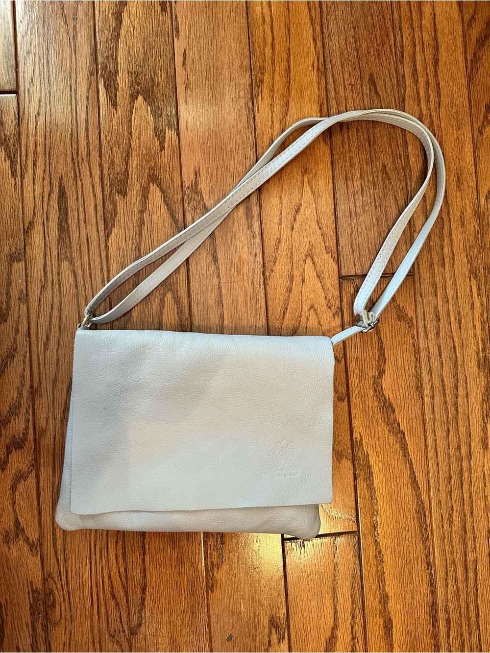 Vera Pelle Light Blue Leather Crossbody